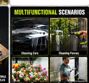 Homiqo HydroJet multifunctional cleaning uses