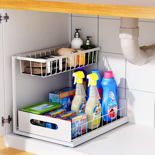 Homiqo™ SlideNest — 2-Tier Under-Sink Organizer