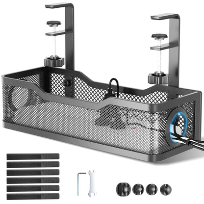 Homiqo™ CableNest — No-Drill Under-Desk Cable Organizer